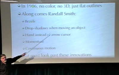 screenshot of Ungar pointing to a slide