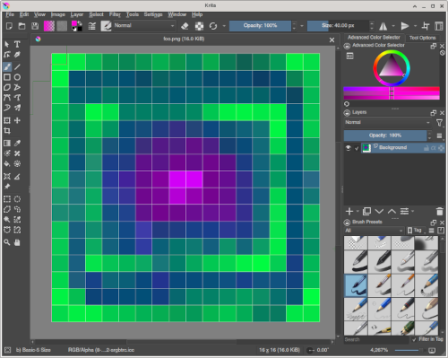screenshot of editing a texture in krita