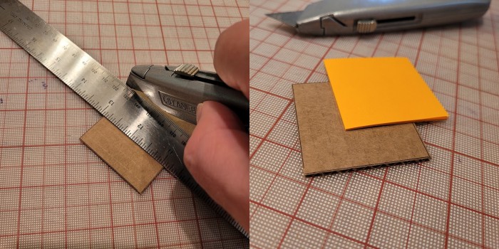 photos of final cut and finished square