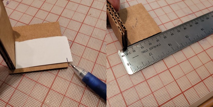photos of measuring the width for the front and back