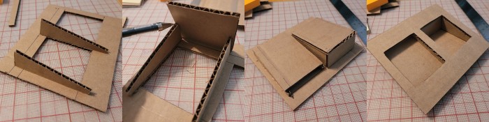 four in progress shots described below