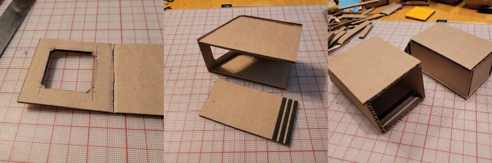 three in progress shots of the piston display