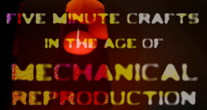 Screencap of the colorful title card from the video