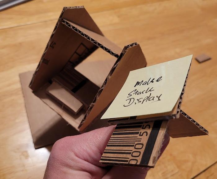 The insert is a couple pieces of cardboard that the notes stick to.