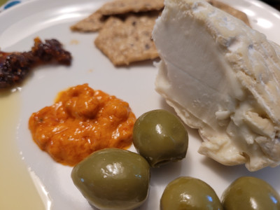 the cheese with accessories